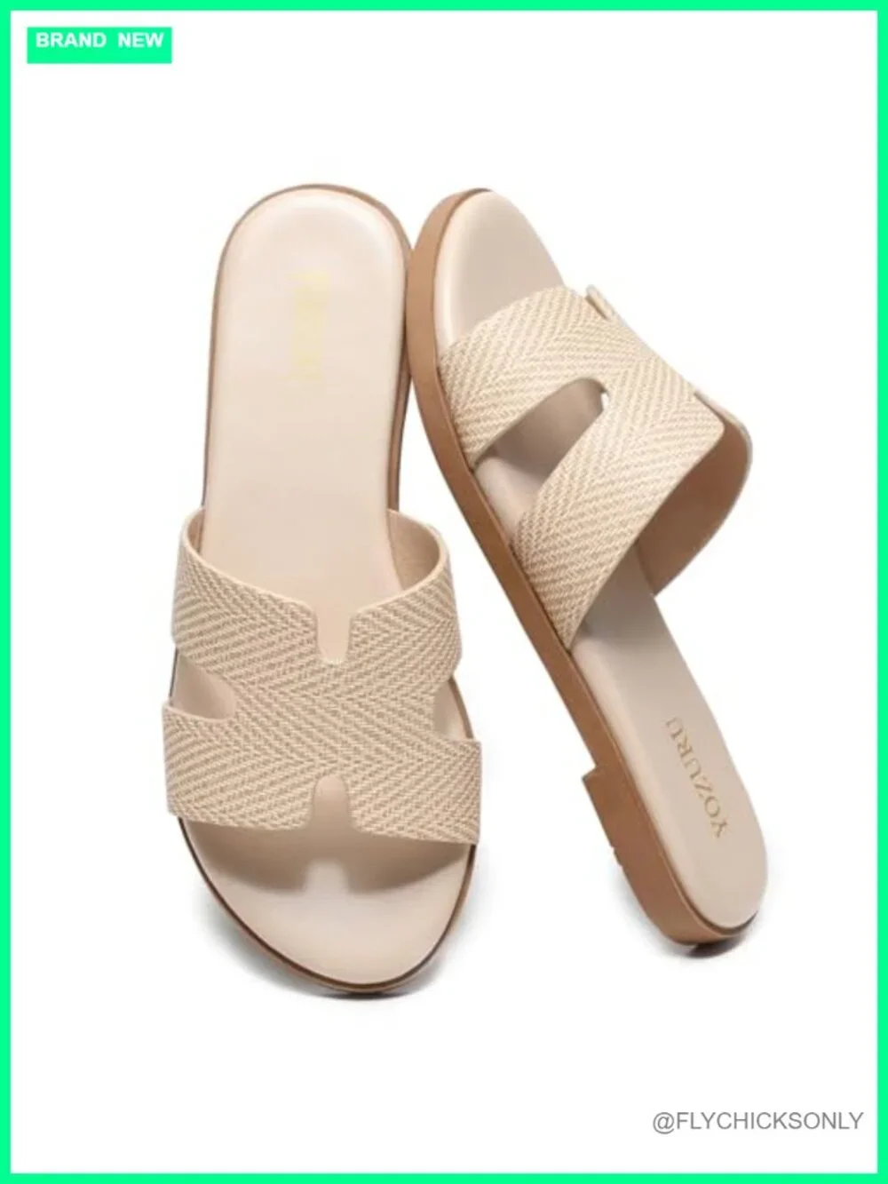 Leather Flat Sandals Slip On Open Toe Dressy Summer Slide Sandals Comfortable